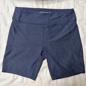 Outdoor Voices Heathered Navy High-Rise Bike Shorts